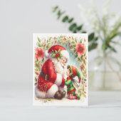Carte Postale Père Noël Et Elf 6 (Debout devant)