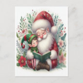 Carte Postale Père Noël et Elfe 3 (Devant)