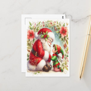 Carte Postale Père Noël et Elfe 6