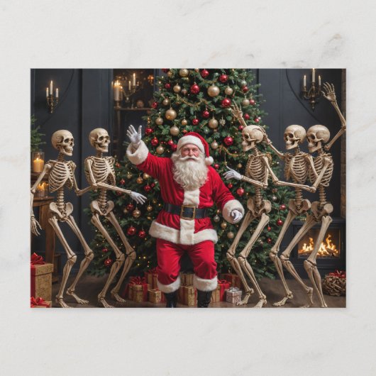 Carte Postale Père Noël et les sketons dansants (Devant)
