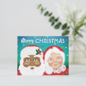 Carte Postale Père Noël et Mme Claus Fêtes de Noël (Debout devant)