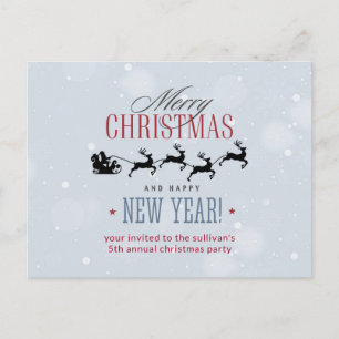 Carte Postale Père Noël et sa fête de Noël Flying Reindeer