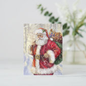 Carte Postale Père Noël et sa hotte (Debout devant)
