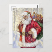 Carte Postale Père Noël et sa hotte (Devant / Derrière)