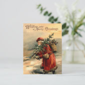 Carte Postale Père Noël et sapin (Debout devant)