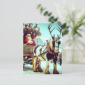 Carte Postale Père Noël et son cheval Wagon avec Antlers (Debout devant)