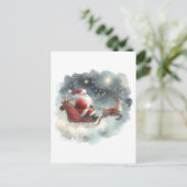 Carte Postale Père Noël et son soupir dans le ciel nocturne (Debout devant)