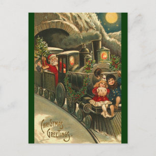 Carte postale père Noël Express - Noël Vintage