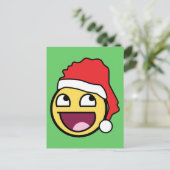 Carte postale Père Noël Face géniale (Debout devant)