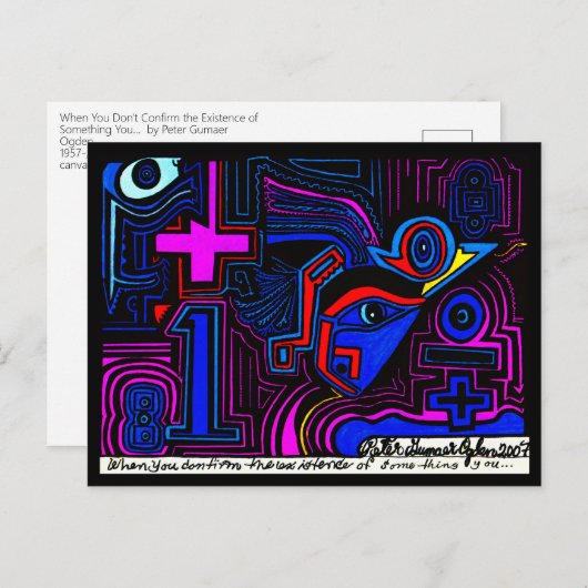 Carte Postale Père Noël Fe New Mexico Outsider Postmodern Art (Devant / Derrière)