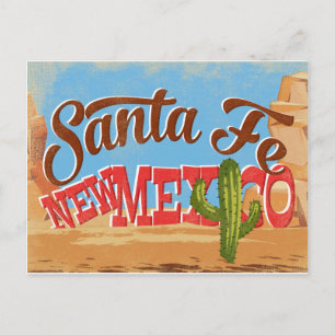 Carte Postale Père Noël Fe New Mexico Vintage voyage du désert