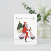 Carte Postale père Noël girl, noël, (Debout devant)