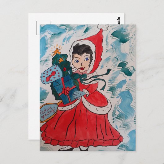 Carte postale père Noël Helper Christmas (Devant / Derrière)