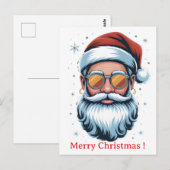 Carte Postale Père Noël hipster  (Devant / Derrière)