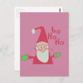 Carte Postale Père Noël humoristique avec Ho Ho Ho Festive (Devant / Derrière)