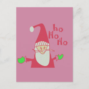 Carte Postale Père Noël humoristique avec Ho Ho Ho Festive