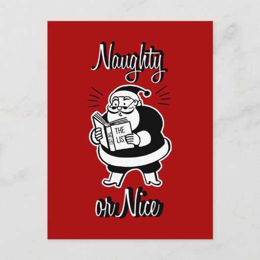 Carte postale père Noël List Naughty ou Nice Chris (Devant)