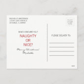 Carte postale père Noël List Naughty ou Nice Chris (Dos)