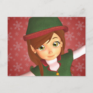 Carte postale père Noël Little Elf Holiday