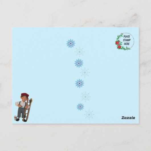 Carte Postale Père Noël Little Helpers - Chat & Elf (Dos)