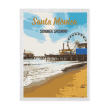Carte postale père Noël Monica California