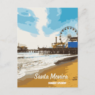 Carte postale père Noël Monica California