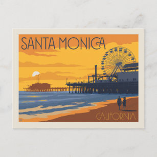 Carte Postale Père Noël Monica, Californie