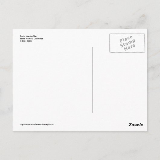 Carte postale père Noël Monica Pier (Dos)