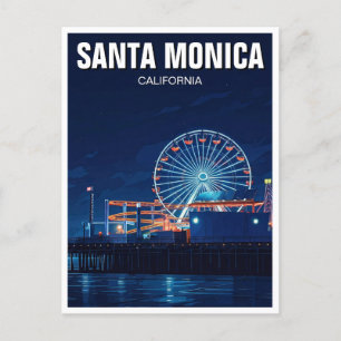 Carte Postale Père Noël Monica Pier Californie Los Angeles