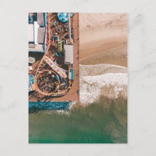 Carte Postale père Noël MONICA PIER, CALIFORNIE - VUE AÉRIENNE