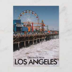 Carte Postale Père Noël Monica Pier, Los Angeles, USA