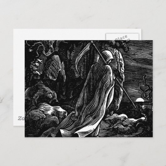 Carte Postale Père Noël Muerte (Mexicaine Grim Reaper) vers 1939 (Devant / Derrière)