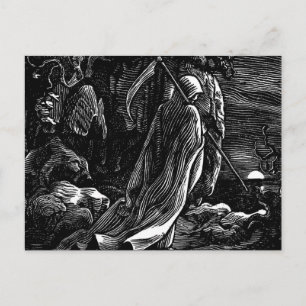 Carte Postale père Noël Muerte (Mexicaine Grim Reaper) vers 1939