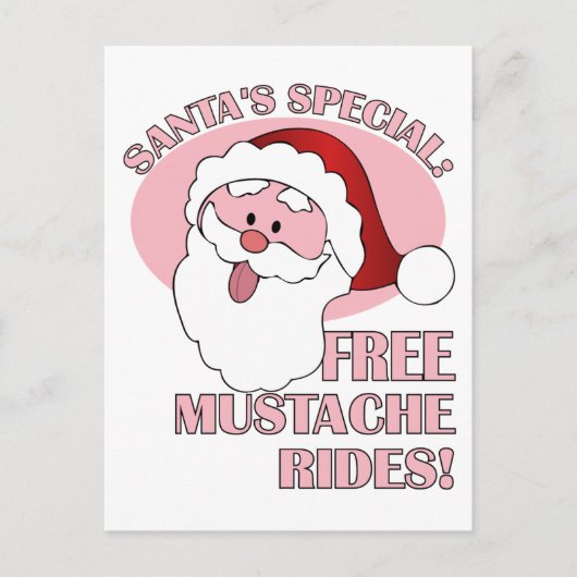 Carte postale père Noël Mustache Rides (Devant)