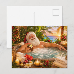 Carte Postale Père Noël Noël au Spa pour les amateurs de Spa