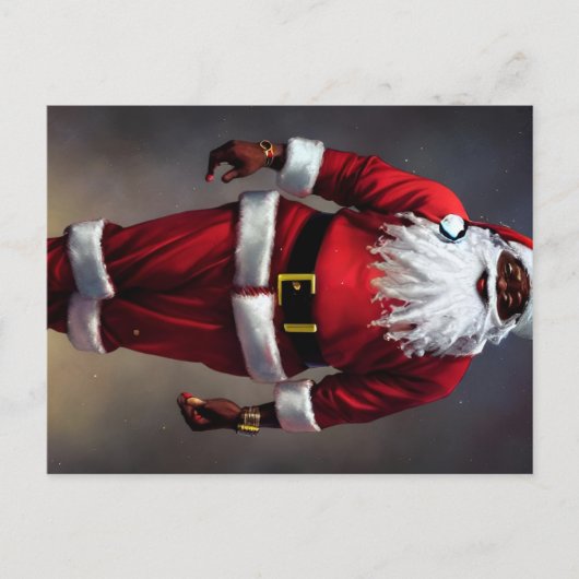 Carte postale Père Noël noire (Devant)
