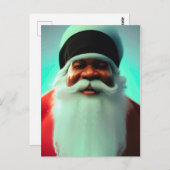 Carte Postale Père Noël noire (Devant / Derrière)