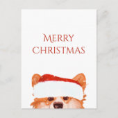 Carte Postale Père Noël Orange Corgi Joyeux Noël (Devant)