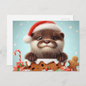 Carte Postale Père Noël Otter Christmas Sweets (Devant / Derrière)