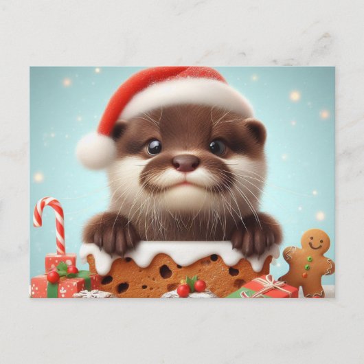 Carte Postale Père Noël Otter Christmas Sweets (Devant)