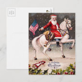Carte Postale Père Noël patriotique vintage (Devant / Derrière)