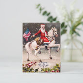 Carte Postale Père Noël patriotique vintage (Debout devant)