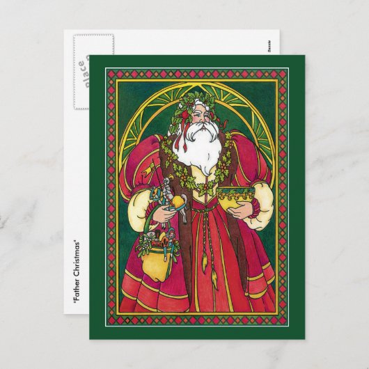 Carte postale : Père Noël - Père Noël - Solstice (Devant / Derrière)