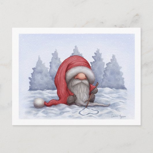 Carte Postale Père Noël Petit et Solitaire (Devant)