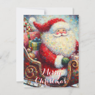 Carte Postale Père Noël & Présentations sur Sleigh Noël personna