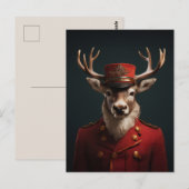 Carte Postale Père Noël Reindeer (Devant / Derrière)