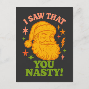 Carte Postale Père Noël Rétro Drôle Vous êtes Vilain Noël