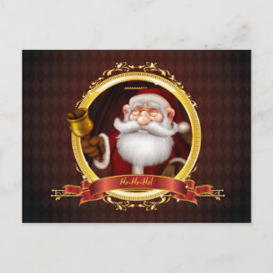 Carte postale père Noël Ring Gold Bell