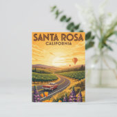 Carte Postale Père Noël Rosa California Travel (Debout devant)