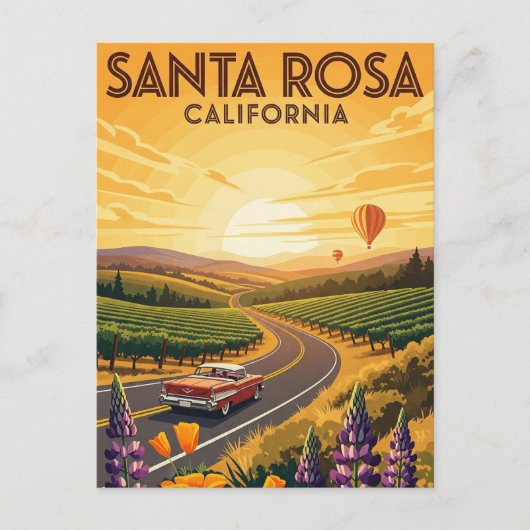 Carte Postale Père Noël Rosa California Travel (Devant)